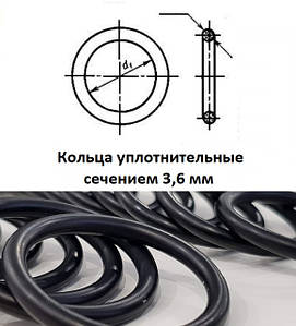 Кільця ущільнювальні перерізом 3,6 мм
