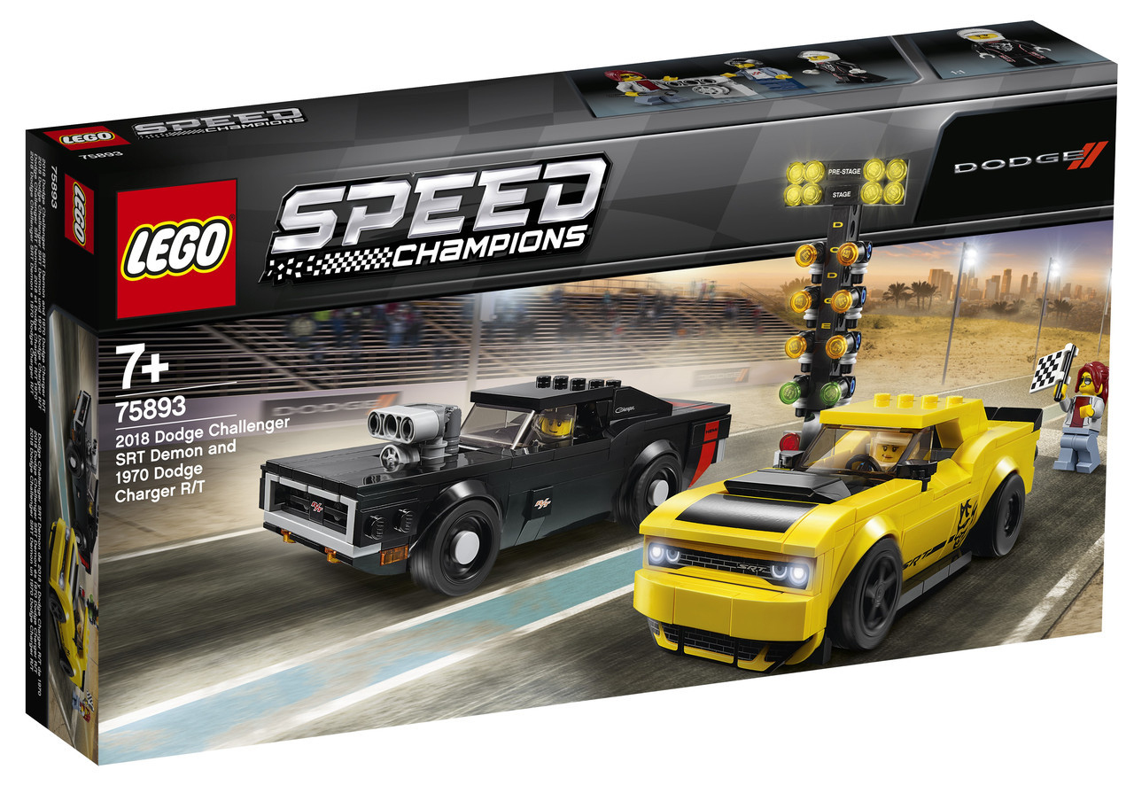 Lego Speed Champions Автомобили 2018 Dodge Challenger SRT Demon и 1970 Dodge Charger R/T 75893