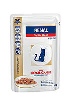 Влажный корм Royal Canin Wet Renal Feline Beef с говядиной для кошек 0,085КГ 12шт