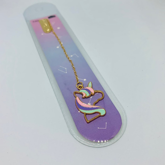 закладка с единорогом мятно-фиолетовая грива