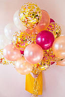 Набір-хмаринка повітряних кульок "Рожево-золоте сяйво"