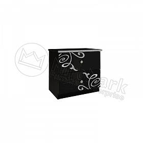 Приліжкова тумба 2Ш у спальню Богема Чорний Глянець Міромарк