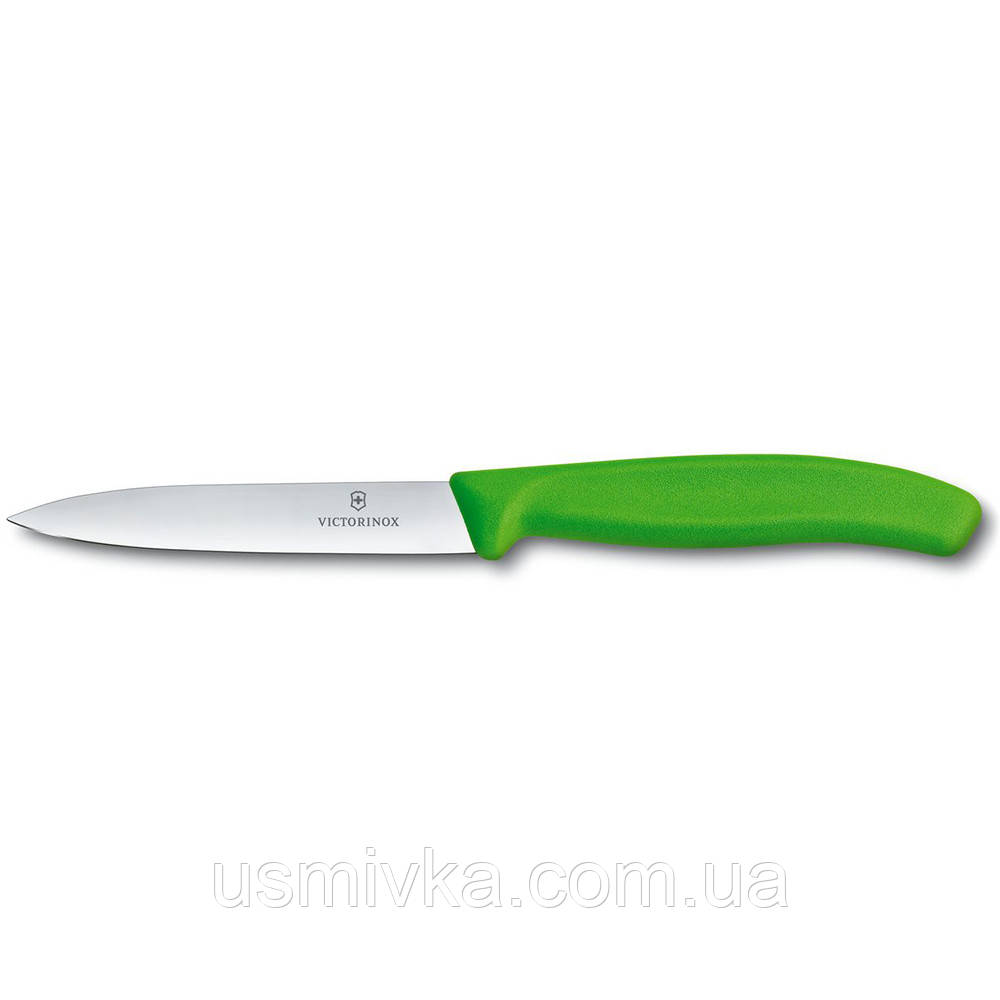 Ніж кухонний овочевий, зелений, 10 см, Victorinox 6.7706.L114, фото 1