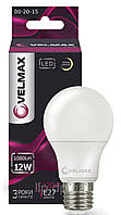 LED Лампа VELMAX 12w V-A60 E27 3000K 1080LM 00-20-15 м'яке світло куля