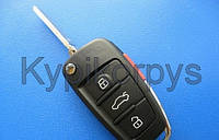Корпус выкидного авто ключа для Audi А1, А3, А4, А6, Q7 (Ауди А1, А3, А4, А6, Q7) 3+1паник кнопки