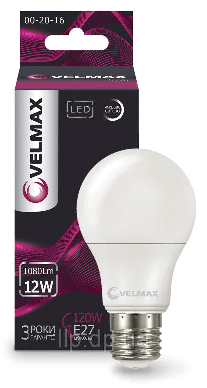 LED Лампа VELMAX 12w V-A60 4100K E27 1080LM 00-20-16 яскраве світло куля