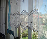 Комплект панельних фіранок Firanka Flowers 5шт карниз 200см білий з блакитним (29п), фото 3