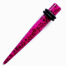 Розтяжка рожева акрилова c малюнком (зірки)