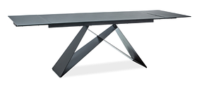 Стіл обідній Westin II метал Чорний, стільниця скло Чорне 160-240х76 (Signal ТМ)