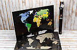 Чорна скретч карта світу My Map Black Edition сріблястий скретч-шар + Постер з прапорами у подарунок!, фото 3