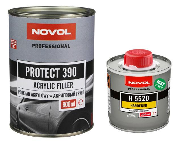 Акриловый грунт для авто 4+1 Novol PROTECT 390 0.8л + отвердитель Н5520 0.2л, серый - фото 1 - id-p938422264