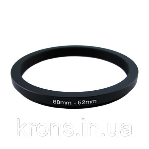 Понижуюче степ кільце 58-52мм для Canon, Nikon