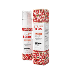 Масажне масло EXSENS Strawberry 50мл розігріваючу, без цукру, без парабенів, їстівне