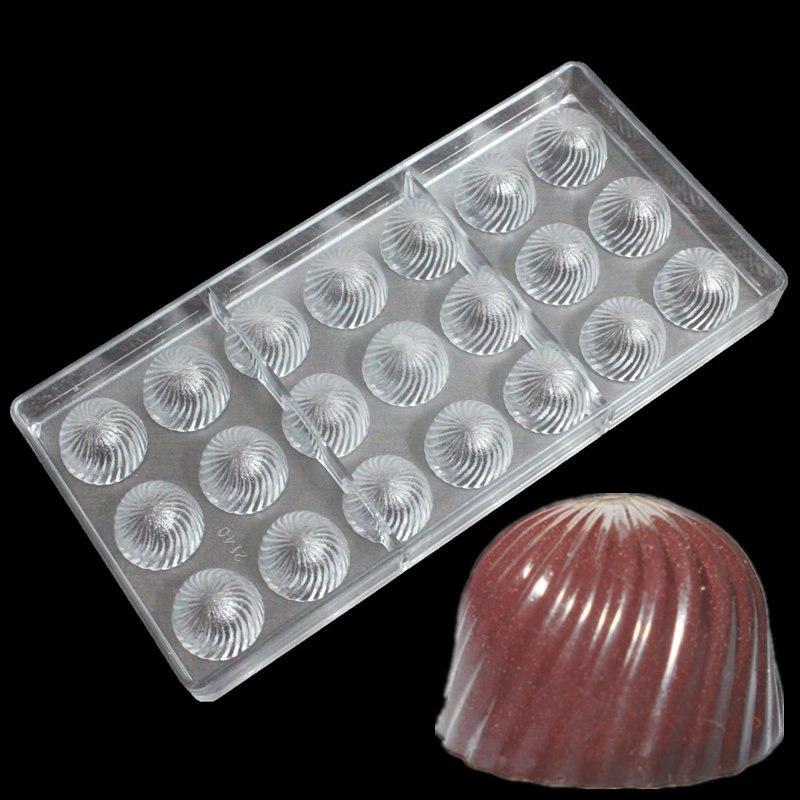 Полікарбонатна форма для шоколадних цукерок Спіральна півсфера, фото 1