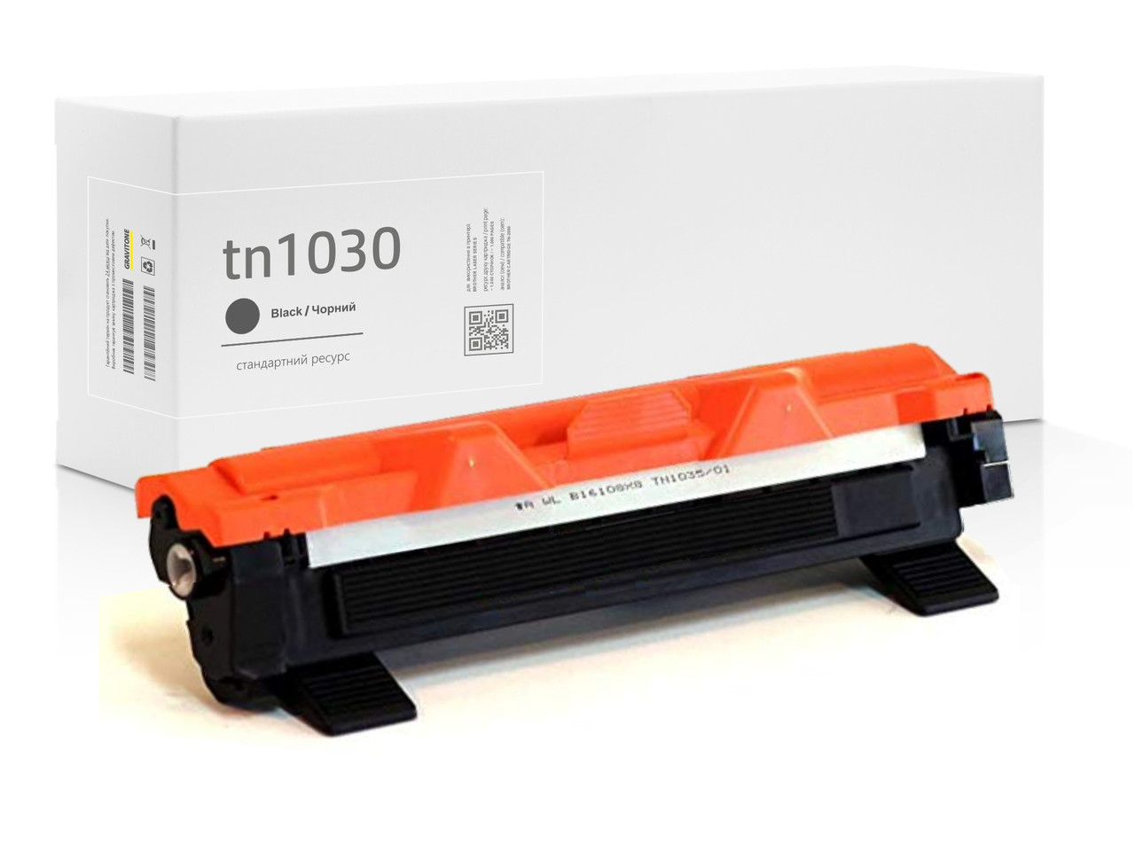 Картридж Brother TN1030 (TN-1030) сумісний, чорний, стандартний ресурс (1.000 стор.) аналог від Gravitone, фото 1