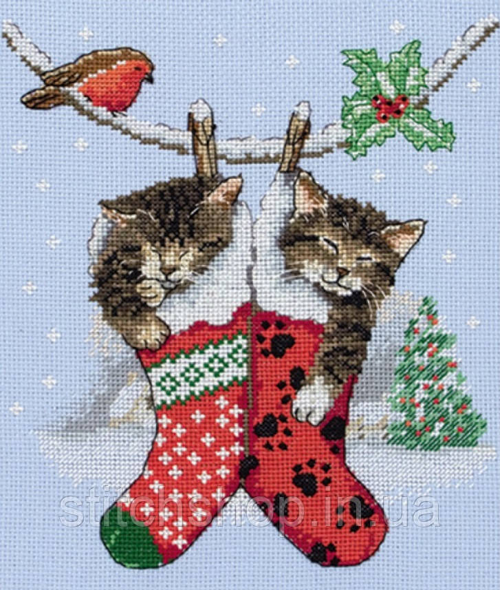 PCE0504 "Різдвоські кошенята (Christmas Kittens)" ANCHOR. Набір для вишивання нитками