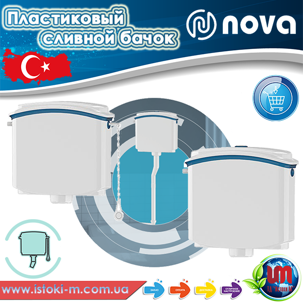 пластиковий зливний бачок nova купити зливний пластиковий бачок для унітазу nova купити