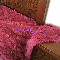 Покривало травичка  ⁇  Пухнастий махровий плед. "Koloco" (колоко) — з довгим ворсом. 220х240 см. Колір Виноградний.