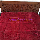 Покривало травичка  ⁇  Пухнастий махровий плед із довгим ворсом. 220х240. Колір Гранатовий, фото 2