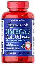 Puritan's Pride Omega-3 Fish Oil 1200 mg 100 Softgels CРОК ПРИДАТНОСТІ ДО 08/19 ВМИКНО