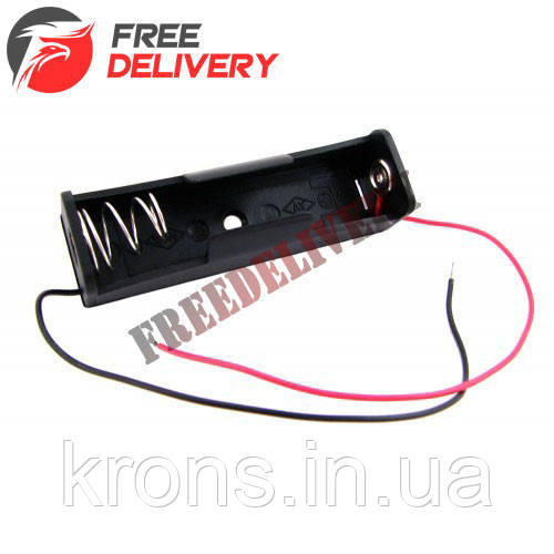 Батарейний відсік для 1x 18650, 3.7В бокс кейс з дротами, Arduino, фото 1