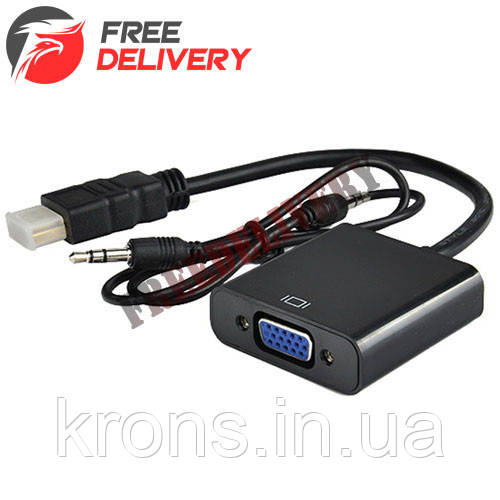 Конвертер HDMI – VGA, відео, аудіо, 1080p