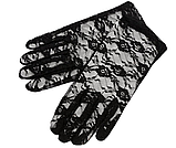 Мереживні рукавички чорні короткі, фото 2