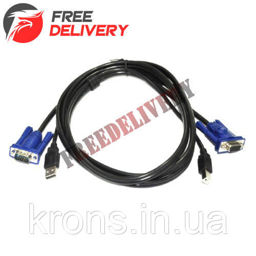 Кабель для KVM свіча VGA + USB