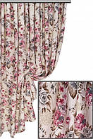 Бавовняна тефлонова тканина для штор скатертин подушок покривал прованс великі квіти троянди