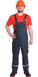Літній робочий напівкомбінезон чоловічий «Будівельник» саржа хб