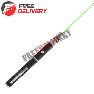 Лазер зелений 5мВт 532нМ, лазерна указка на батарейках, насадка