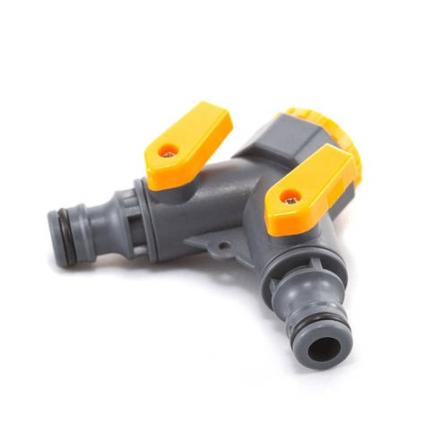 Кран кульовий Presto-PS на 2 виходи з внутрішньою різзю 1/2-3/4 дюйма (5002), фото 1