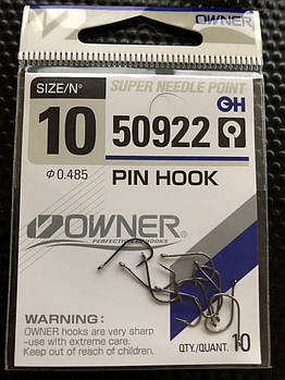 Крючок Owner 50922 Pin Hook #10 (qty. 10)
