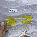 Жовті окуляри в золотистій оправі, фото 4