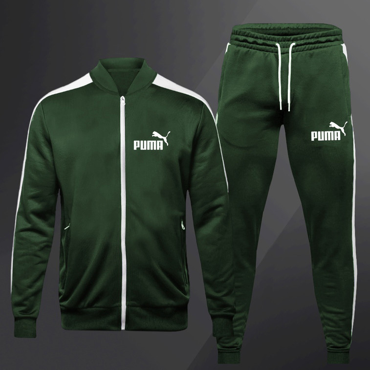 Спортивний костюм Puma (Premium-class) зелений з смужками