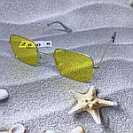 Жовті окуляри в золотистій оправі, фото 5