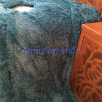 Покривало травичка  ⁇  Пухнастий махровий плед. Koloco (коло) з довгим ворсом. 220х240 см. Колір Лазурний.