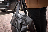 Дорожня чорна чоловіча сумка через плече PHILIPP PLEIN стильна міська з екошкіри, фото 4