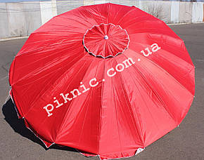 Зонт торговий 3м з клапаном 16 спиць Посилений парасолька для торгівлі на вулиці, садовий Червоний!, фото 2