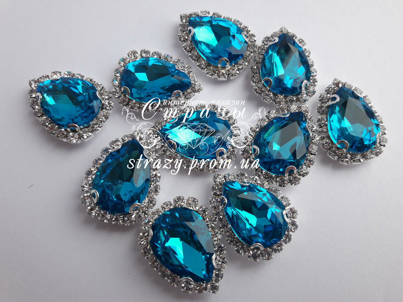 Крапля 14*24 Aquamarine в цапах