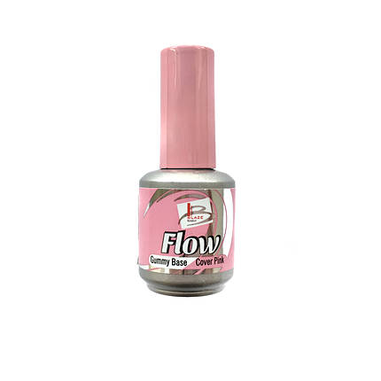 Камуфлюється база для гель-лаку Blaze Nails Flow Gummy Base Cover Pink рожева 15 мл, фото 2