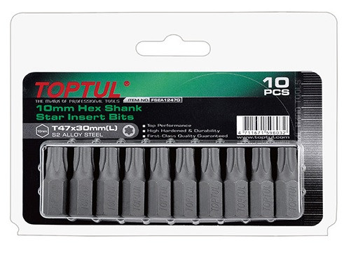 Набір біт 10мм L30мм T30 10 од. на блістері TOPTUL FSEA1230G