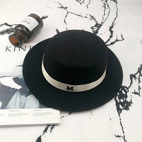 Шляпа женская Канотье в стиле maison michel черная
