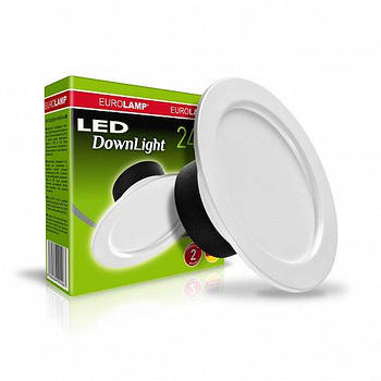 Світлодіодний EUROLAMP LED Світильник круглий DownLight 24 W 4000 K