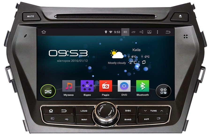 Штатний мультимедійний пристрій для Hyundai SantaFe ix45 з 2013 р.в. AHR-2483 Android версії 4.4.4