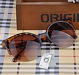 Окуляри сонцезахисні в ретростилі — очі кішечки, коричневий колір лінз, оправа леопардовий принт, фото 3