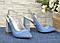 Туфлі шкіряні на стійкому підборі, колір блакитний. 36 розмір, фото 3