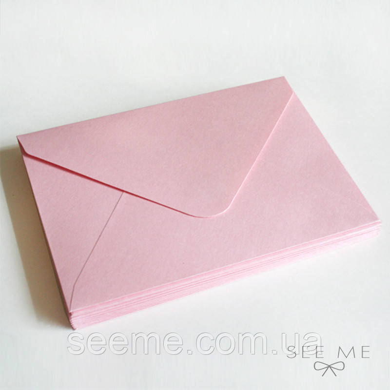 Конверт 184x140 мм, колір рожевий (pink), КОМПЛЕКТ 10 шт.