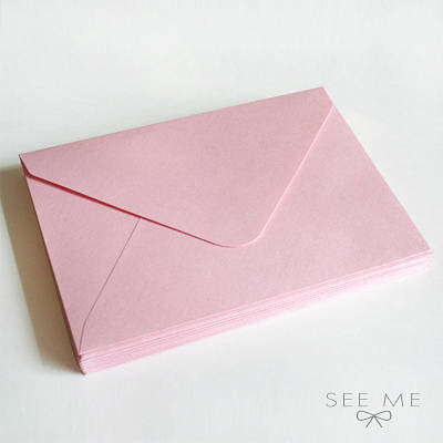 Конверт 184x140 мм, колір рожевий (pink), КОМПЛЕКТ 10 шт.