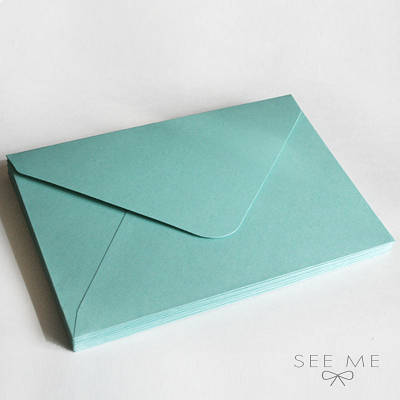 Конверт 184x140 мм, колір зелено-блакитний (teal), КОМПЛЕКТ 10 ШТ.